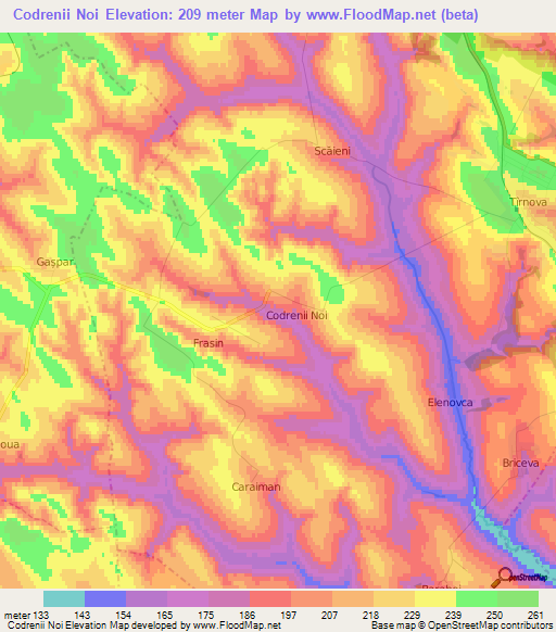 Codrenii Noi,Moldova Elevation Map