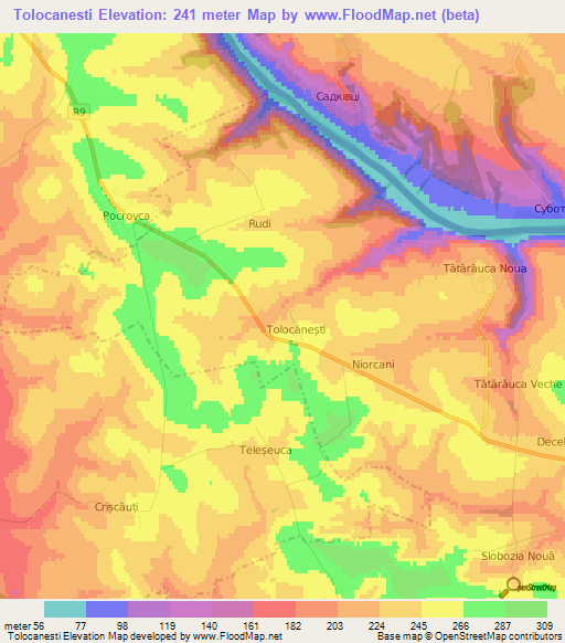 Tolocanesti,Moldova Elevation Map