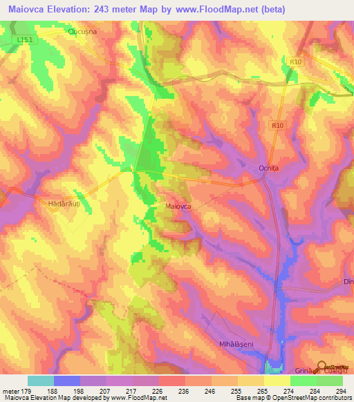 Maiovca,Moldova Elevation Map