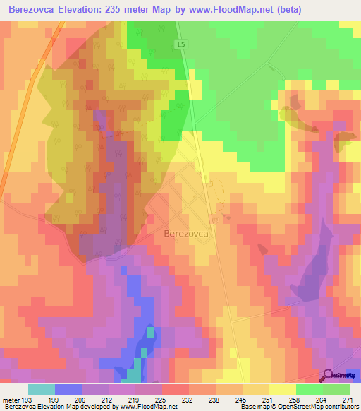 Berezovca,Moldova Elevation Map