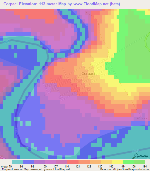 Corpaci,Moldova Elevation Map