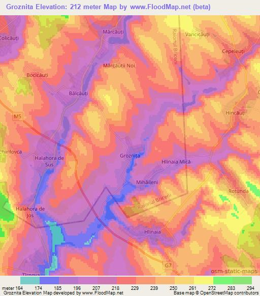 Groznita,Moldova Elevation Map