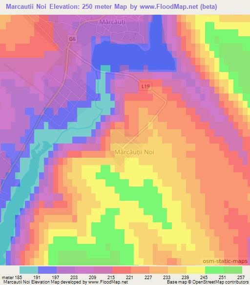 Marcautii Noi,Moldova Elevation Map