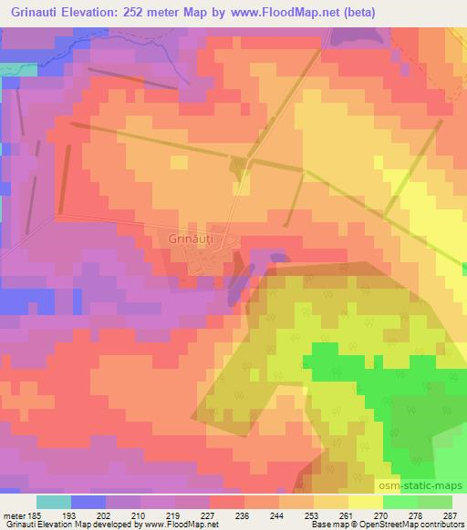 Grinauti,Moldova Elevation Map