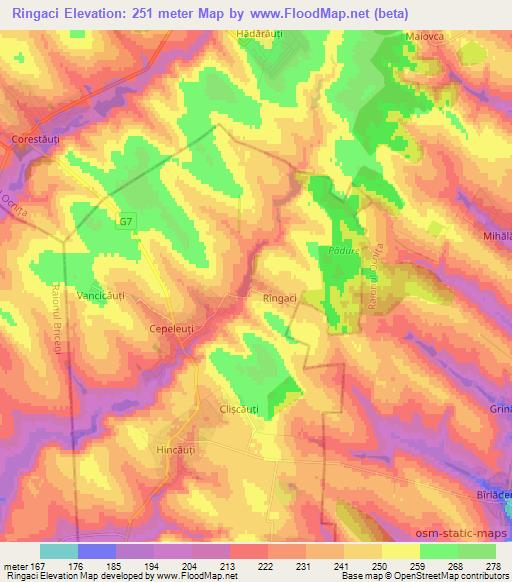 Ringaci,Moldova Elevation Map