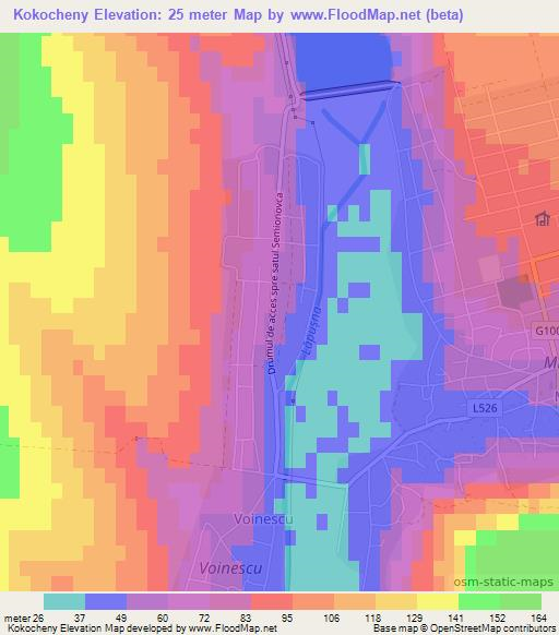 Kokocheny,Moldova Elevation Map