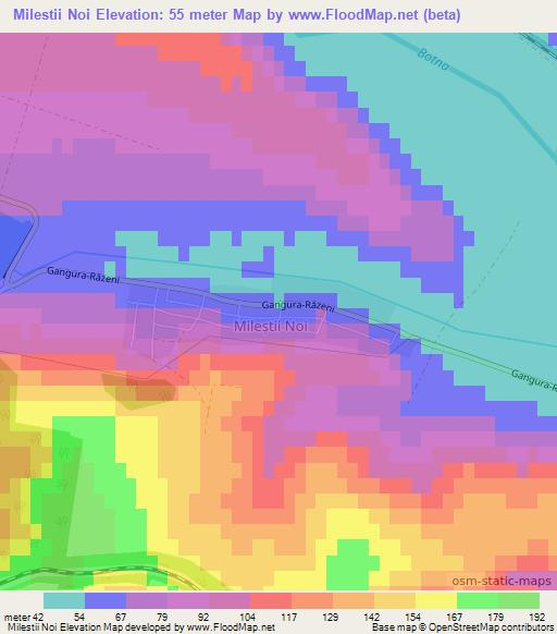 Milestii Noi,Moldova Elevation Map