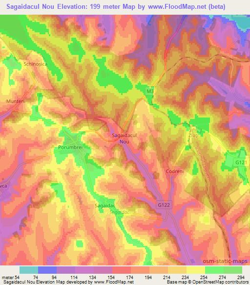 Sagaidacul Nou,Moldova Elevation Map