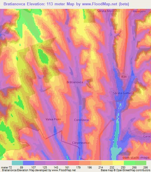 Bratianovca,Moldova Elevation Map