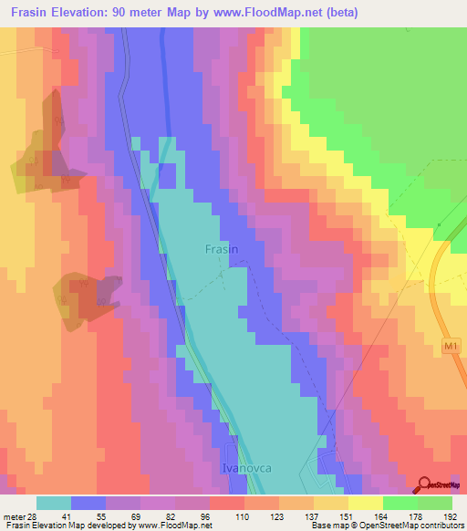 Frasin,Moldova Elevation Map