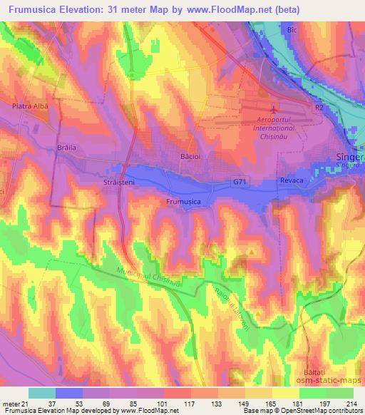 Frumusica,Moldova Elevation Map