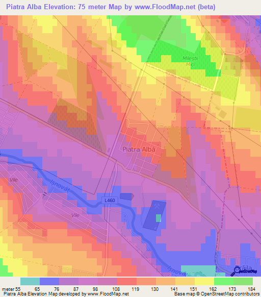 Piatra Alba,Moldova Elevation Map