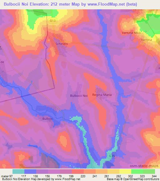 Bulbocii Noi,Moldova Elevation Map