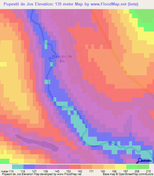 Popestii de Jos,Moldova Elevation Map