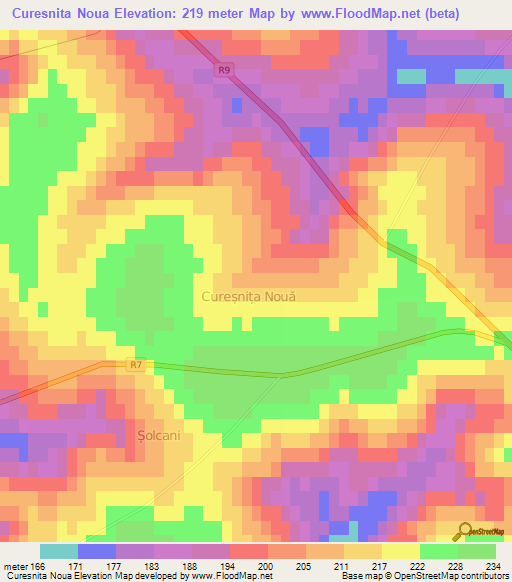 Curesnita Noua,Moldova Elevation Map