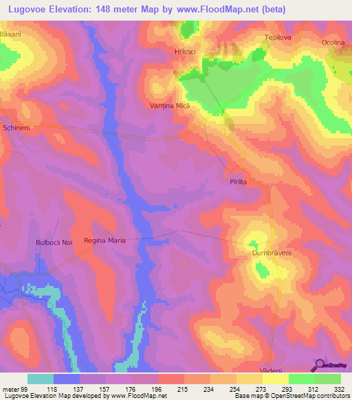 Lugovoe,Moldova Elevation Map