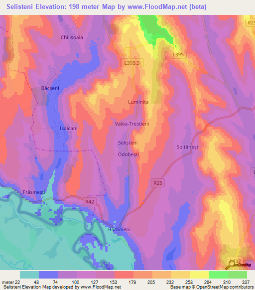 Selisteni,Moldova Elevation Map