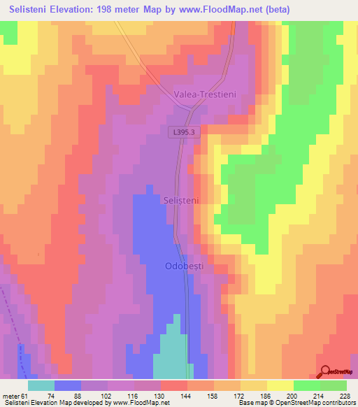 Selisteni,Moldova Elevation Map