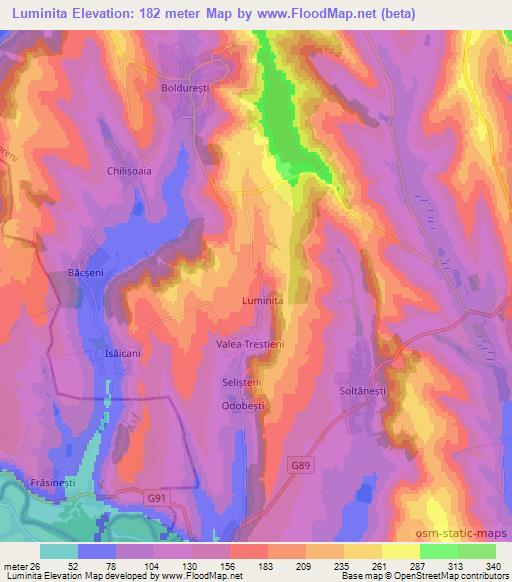 Luminita,Moldova Elevation Map