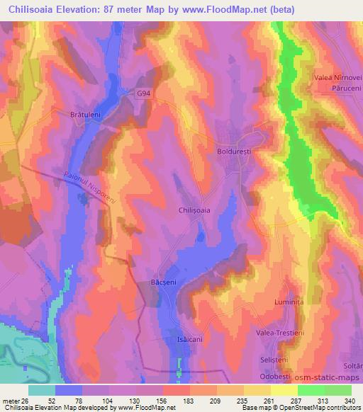 Chilisoaia,Moldova Elevation Map