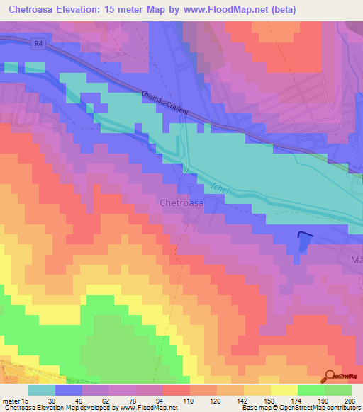 Chetroasa,Moldova Elevation Map