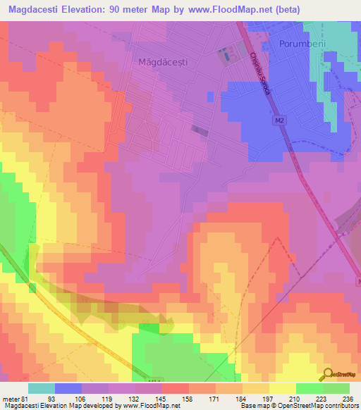 Magdacesti,Moldova Elevation Map