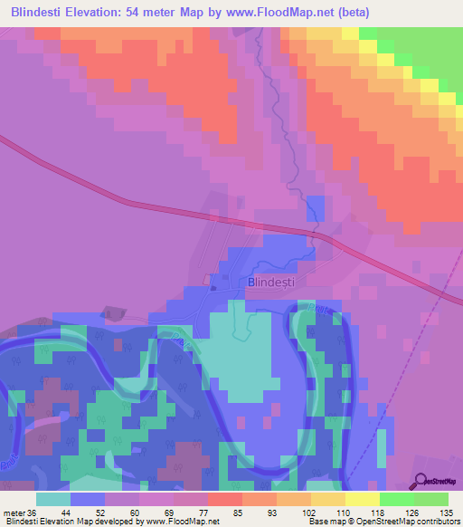 Blindesti,Moldova Elevation Map