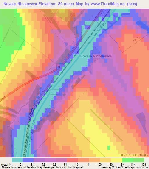 Novaia Nicolaevca,Moldova Elevation Map