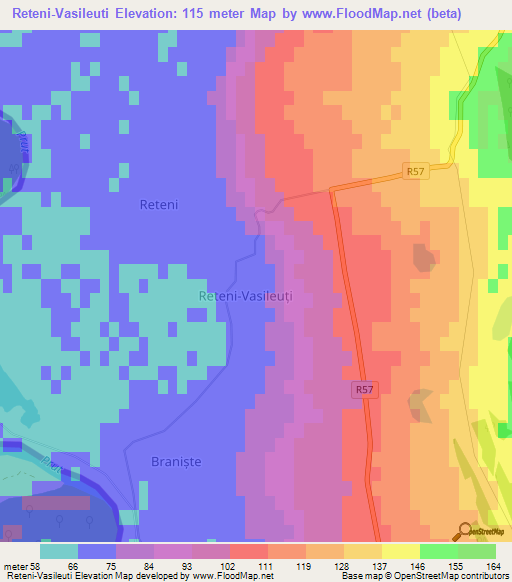 Reteni-Vasileuti,Moldova Elevation Map