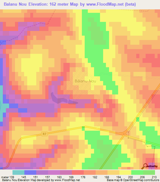 Balanu Nou,Moldova Elevation Map