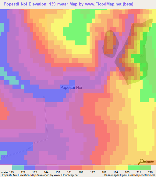 Popestii Noi,Moldova Elevation Map