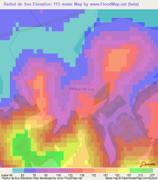 Rediul de Sus,Moldova Elevation Map