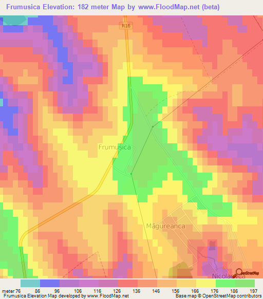 Frumusica,Moldova Elevation Map