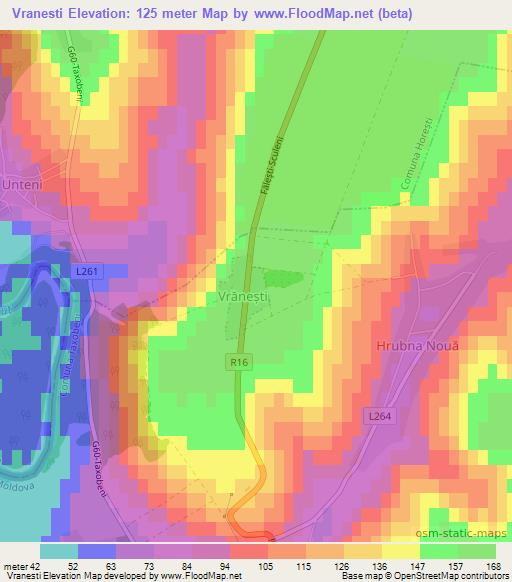 Vranesti,Moldova Elevation Map