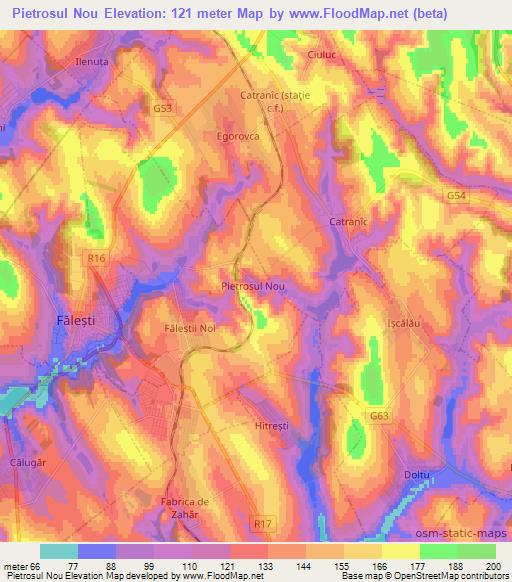 Pietrosul Nou,Moldova Elevation Map