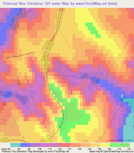 Pietrosul Nou,Moldova Elevation Map