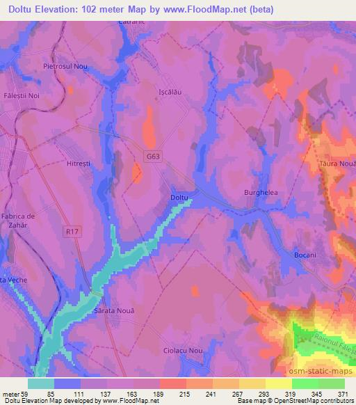 Doltu,Moldova Elevation Map