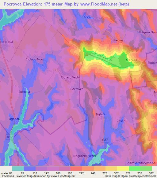 Pocrovca,Moldova Elevation Map