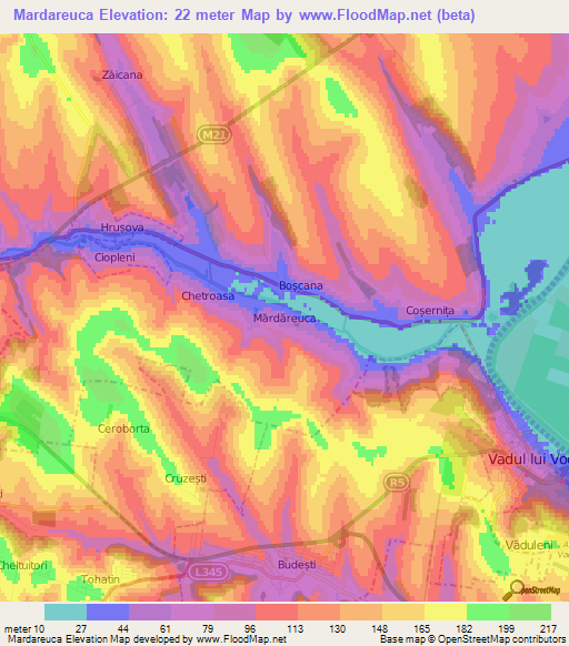 Mardareuca,Moldova Elevation Map