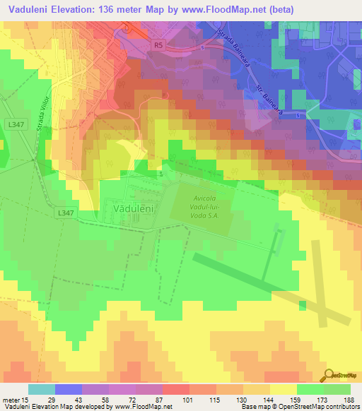 Vaduleni,Moldova Elevation Map