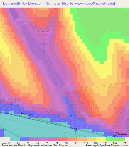 Botnarestii Noi,Moldova Elevation Map