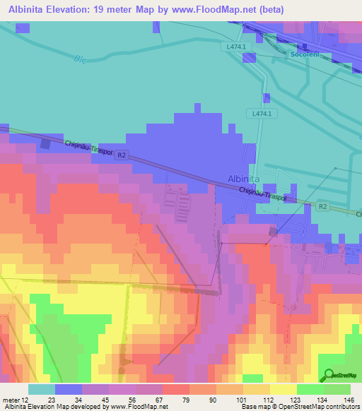 Albinita,Moldova Elevation Map