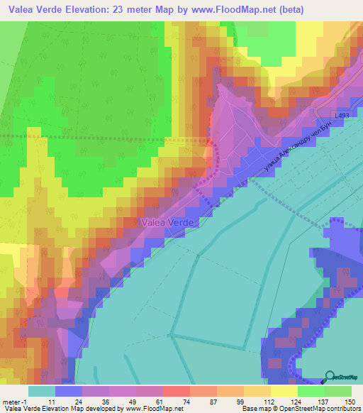 Valea Verde,Moldova Elevation Map