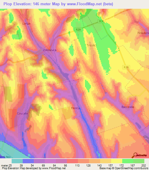 Plop,Moldova Elevation Map