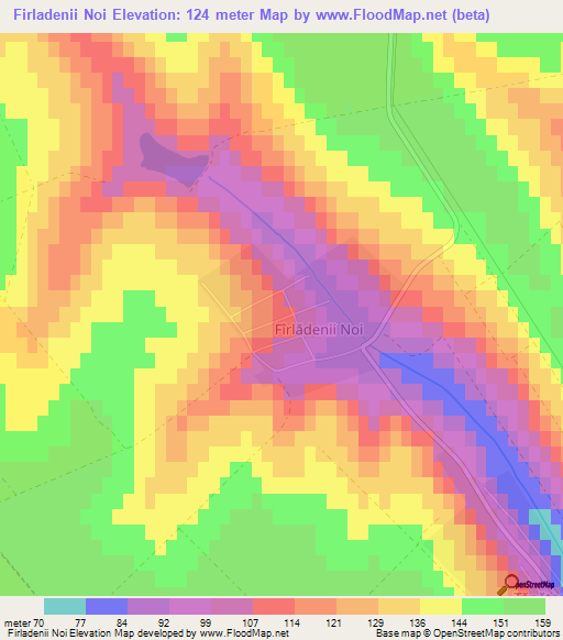 Firladenii Noi,Moldova Elevation Map