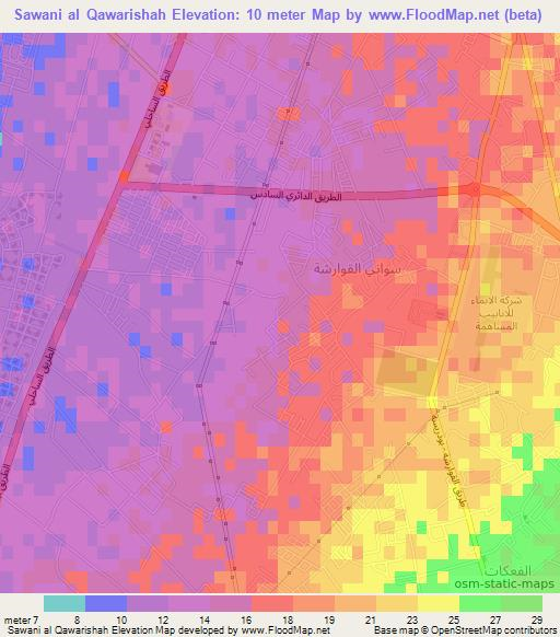 Sawani al Qawarishah,Libya Elevation Map