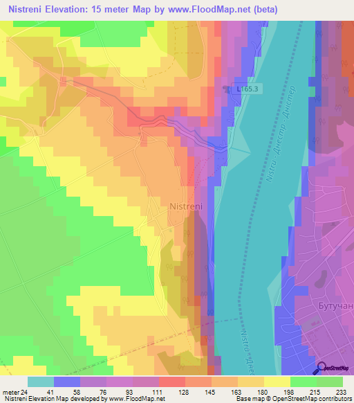 Nistreni,Moldova Elevation Map