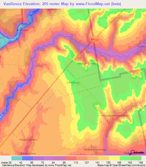 Vasilievca,Moldova Elevation Map