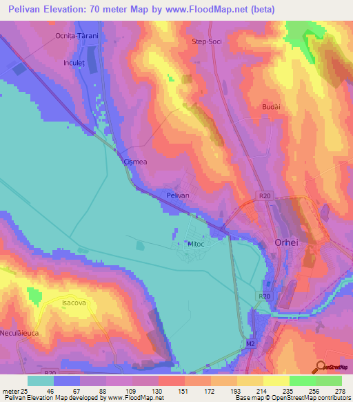 Pelivan,Moldova Elevation Map