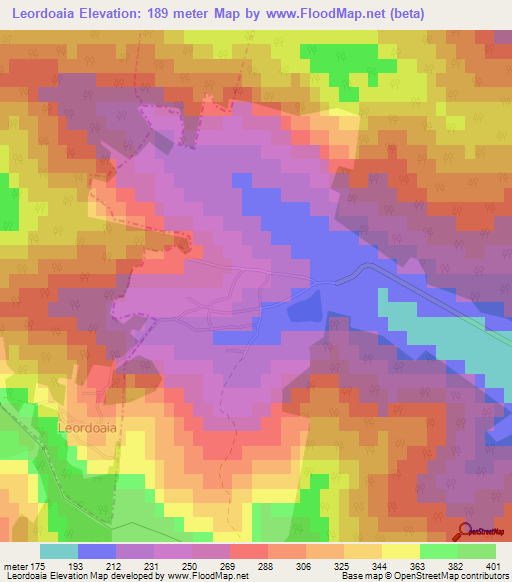 Leordoaia,Moldova Elevation Map